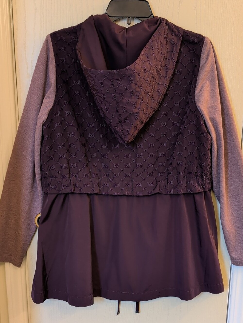 LOGO Lori Goldstein Purple Embroidered Utility Jacket Hoodie Zip Up Women’s 8 - Picture 4 of 8